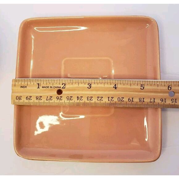 Vintage Art Deco Franciscan Ware Condiment Jars w/ Lids Underplate Pink & Maroon - Picture 6 of 13